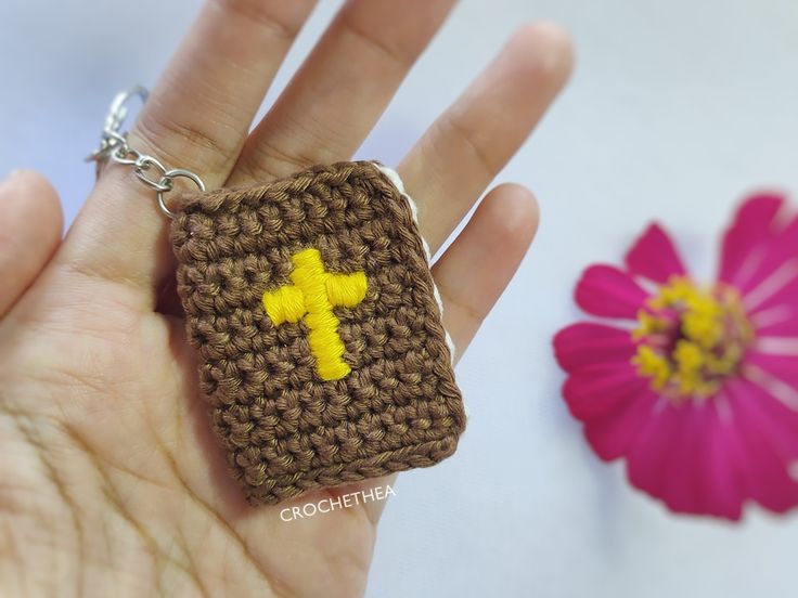 Crochet Holy Bible Keychain _ Crochethea